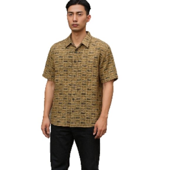 Campia Moda Men’s Hawaiian Shirt Size L Short Sleeve Button Front Collar EUC - Picture 11 of 15